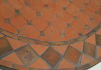 Table jardin mosaïque en fer forgé Table jardin mosaique ovale 200cm Terre cuite et losanges Argile cuite