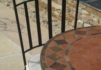 Table jardin mosaïque en fer forgé Table jardin mosaique ronde 80cm en Terre cuite et losange en Argile