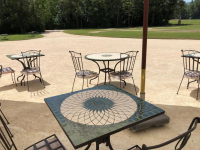 Table jardin mosaïque en fer forgé Table jardin mosaique carrée 80cm x 80 cm Céramique blanches soleil céramique Vert